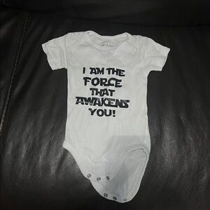 White Baby Bodysuit with Bold Print